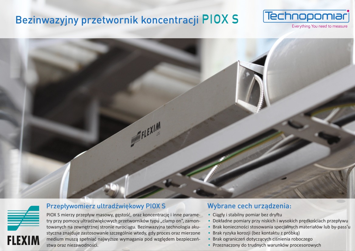 Ultradźwiękowy przetwornik koncentracji PIOX S FLEXIM 